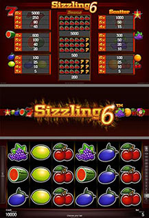 Sizzling 6 - game screens