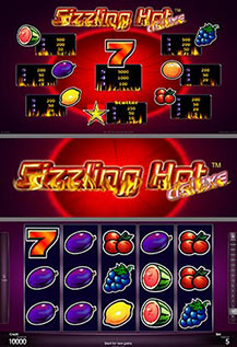 Sizzling Hot - game screens