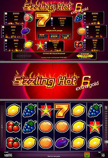 Sizzling Hot 6 extra gold - game screens