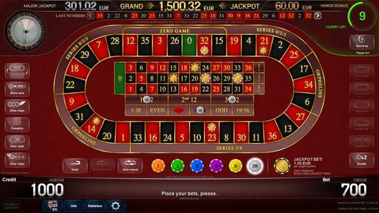 Lotus Roulette Jackpot layout